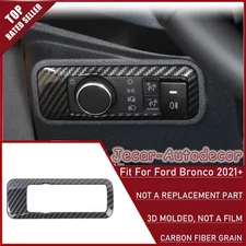 Headlight Lamp Button Switch Cover Trim For Ford Bronco 2021 2022+ Carbon Fiber