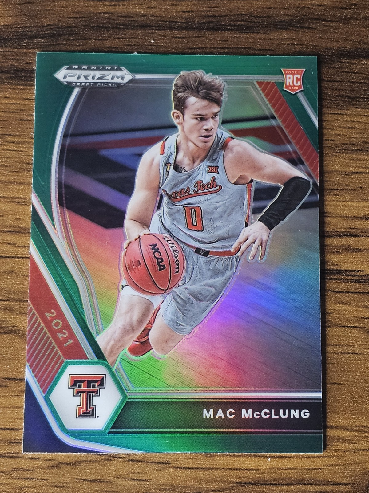 2021 Panini Prizm Draft Picks Green Rookie #39 Mac McClung Texas Tech