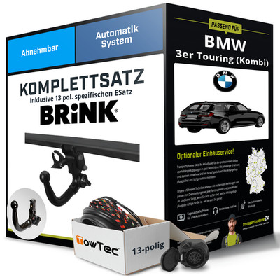 Für BMW 3er Touring Typ F31 Anhängerkupplung abnehmbar +eSatz 13pol 12- AHK