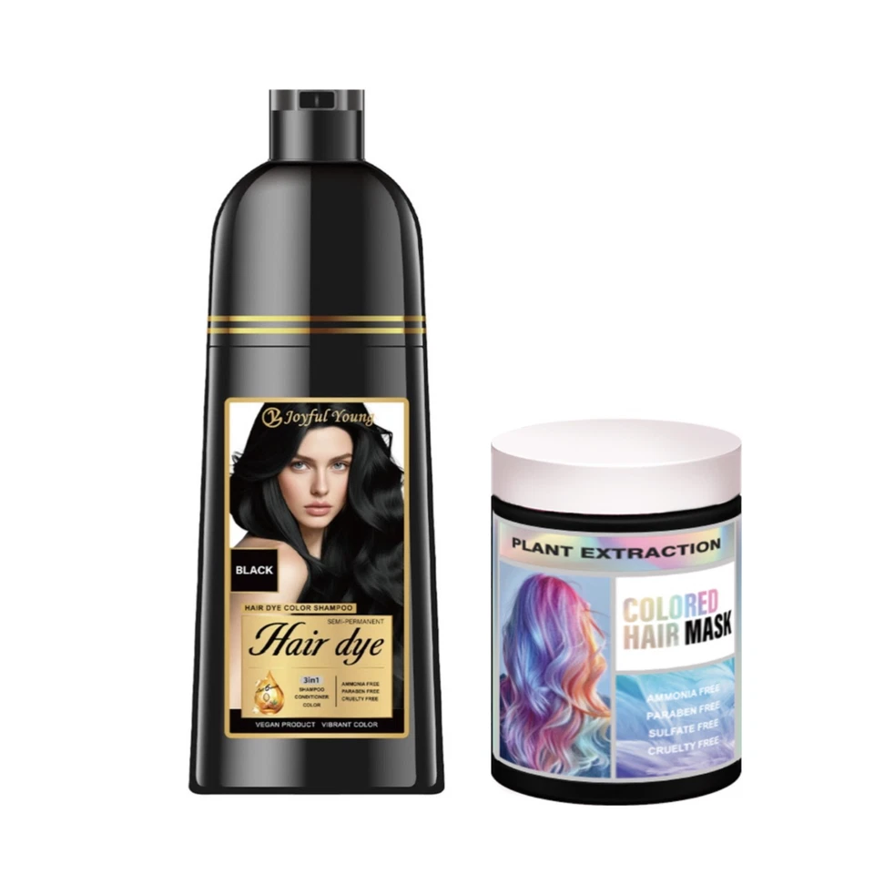 Joyful Young tinte para el cabello champú y mascarilla paquete? Juego de cobertura y acondicionador gris Foto 2 de 4