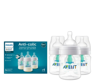 Philips Avent Anti-Colic Baby Bottles 4oz 3 Pack AirFree Vent BPA Free