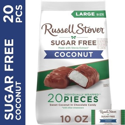 RUSSELL STOVER Sugar Free Coconut in Chocolate Candy, 10 oz. bag