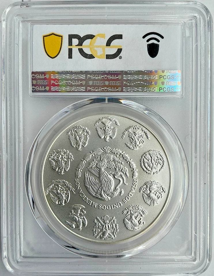 2018-Mo Mexico 1 oz Silver Libertad PCGS MS 69. Mintage 300,000 - Image 2 of 2