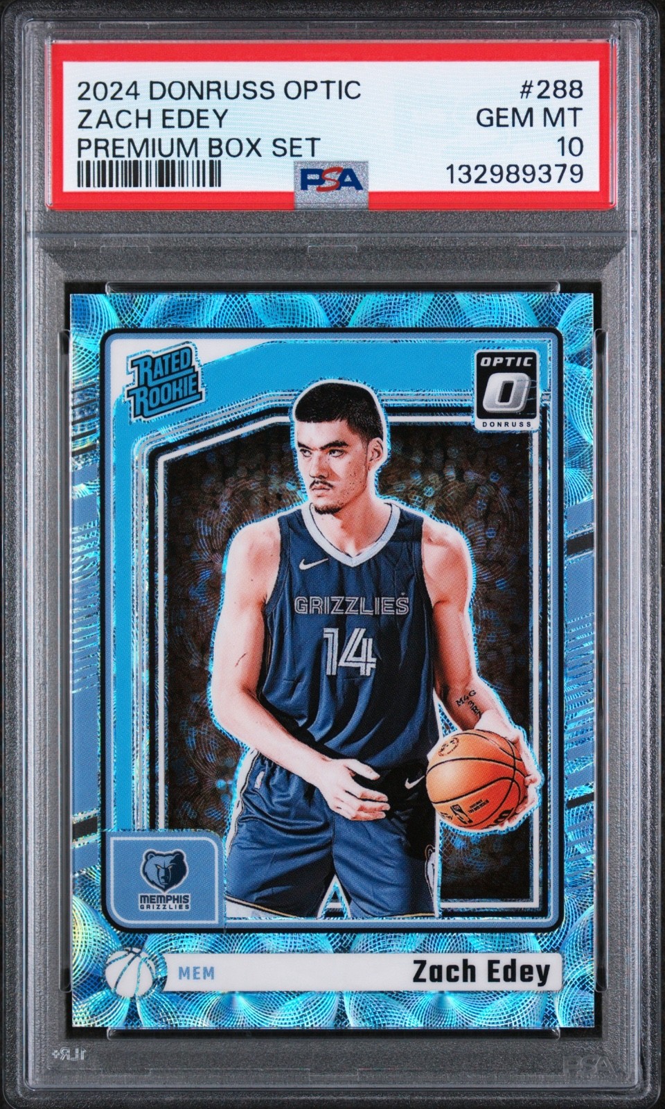 13/249 PSA 10 Zach Edey 2024 Donruss Optic Premium Box Set RC #288