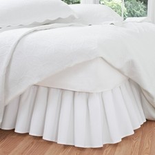 Fresh Ideas Ruffled Poplin Collection Bed Skirt Queen White