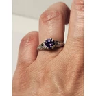 VTG Sterling Silver Filigree Hailstorm Strontium Titanate Ring Sz 6