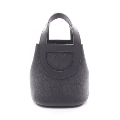 HERMES In The Loop 18 Bucket Tote Handtasche Clemence Leder Schwarz SHW Gebra...