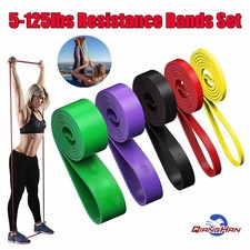 5-125lbs Resistance Bands Set 5 Yoga Pull Up Band Assist Fitness Workout For Gym