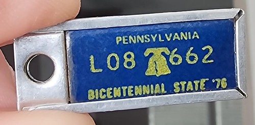 Schlüsselanhänger Anhänger amerikanischer Veteranen für Behinderte 1976 Zweihundertjahrfeier Pa. Nummernschild - Bild 6 von 7