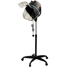 Portable Black Hair Dryer Hood with Stand - Adjustable Salon Hair Dryer