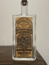 Vintage Reproduction Sarsaparilla Labeled Medicine Bottle