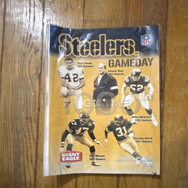 Pittsburgh Steelers NFL Program Steelers vs Rams 2000