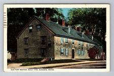 Augusta ME-Maine, Old Fort Weston, c1936 Antique Vintage Souvenir Postcard