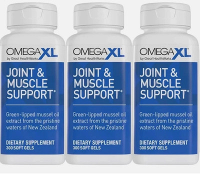3Pack Omega XL 300 Capsules-Green Lipped Mussel Joint & Muscle Relief Supplement