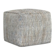 Simpli Home Nate 18 inch Square Pouf
