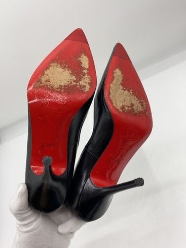 Christian Louboutin Pumps Heel Leather Black EU34.5 US4.5 Japan F/S USED - Picture 19 of 24