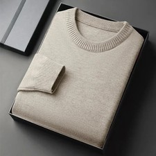 Men's Classic Crewneck Knit Pullover Sweater Long Sleeve Soft Casual