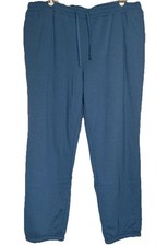 Eddie Bauer Faux Shearling Lined Jogger Size XXL Blue Elastic Waist Drawcord
