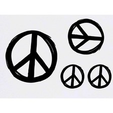4 x 'Peace Sign' Temporary Tattoos / Transfers TO00008433 