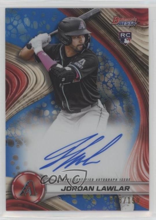 2024 Bowman's Best of Blue Refractor 78/150 Jordan Lawlar Rookie Auto RC 19fe