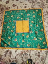 Mint 31" X31" Vintage 80's EMERAUDE Scarf Polyester Satin Made in Italy