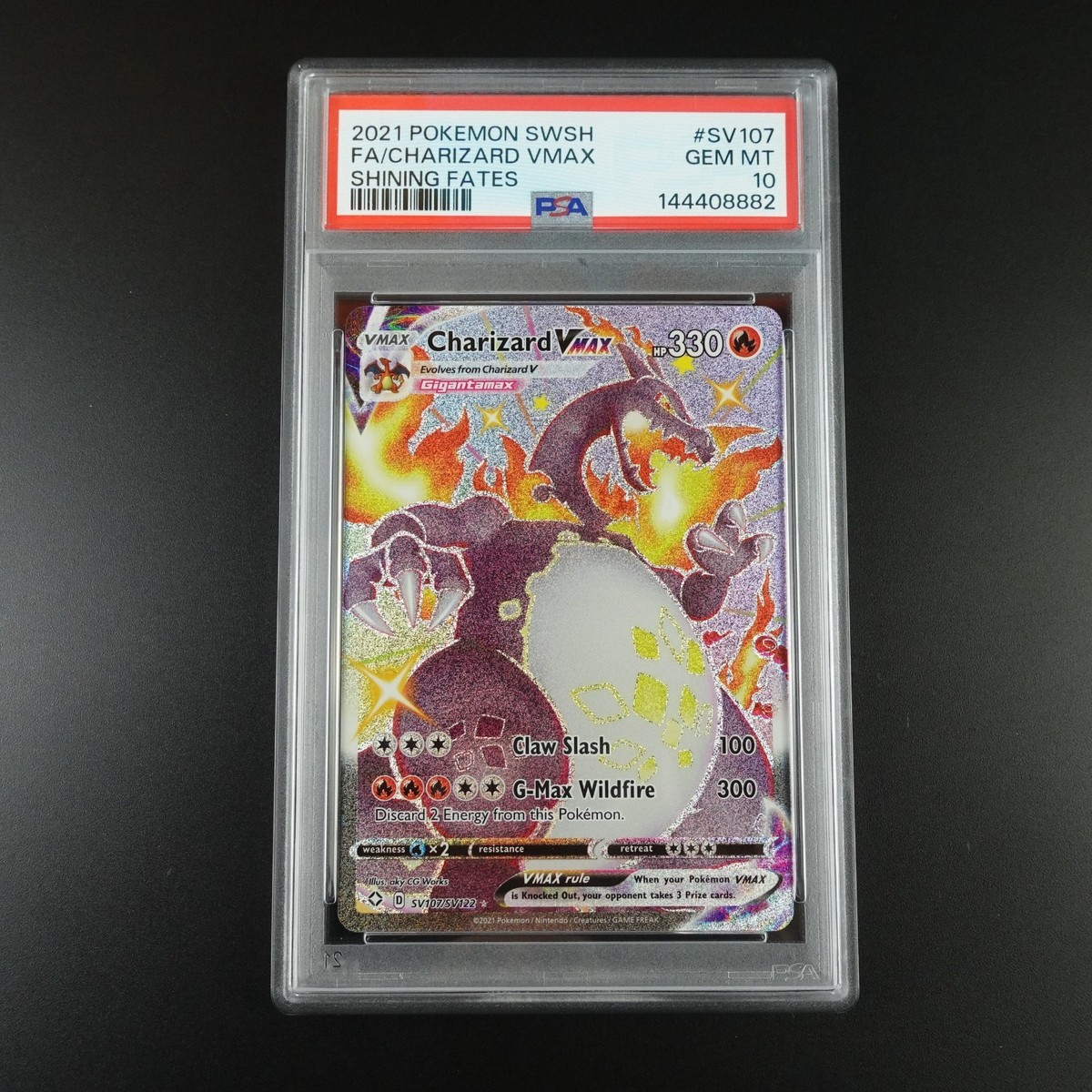 PSA 10 Charizard Vmax SV107/SV122 Pokemon Shining Fates Holo