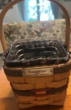 Longaberger 1993 Inaugural Basket with Liner & Plastic Protector.