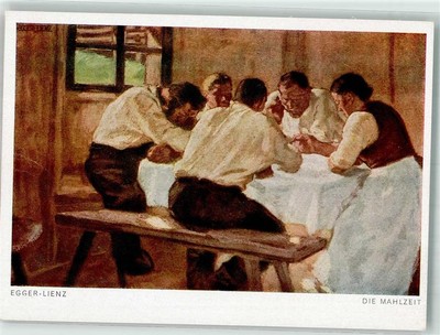 39839693 - signed Egger-Lienz the meal Ludwig Moeller art publisher no. 43