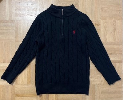 Ralph Lauren Half-Zip Strickpullover   Schwarz (Gr. M)  Top Zustand  