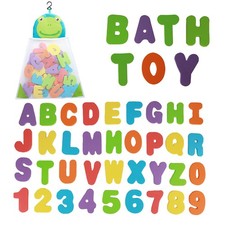 Foam Bath Letters and Numbers Set, 36Pcs with Storage Bag,Stick to Tub When Wet