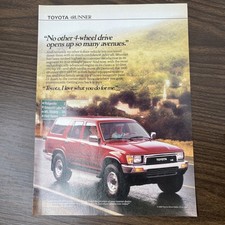 Toyota 4Runner Original 1989 Vintage Print Ad Wall Art