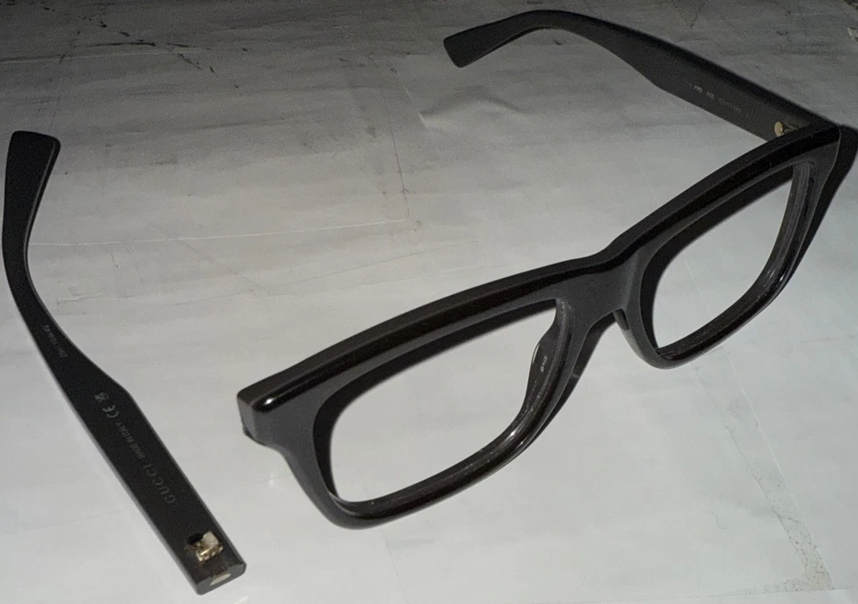 Gucci Glasses Eyeglass Frames Black 57-17-145 Made In Italy For Parts Repair - Image 2 of 4