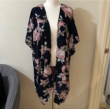 Kimono Floral Navy Blue - One Size