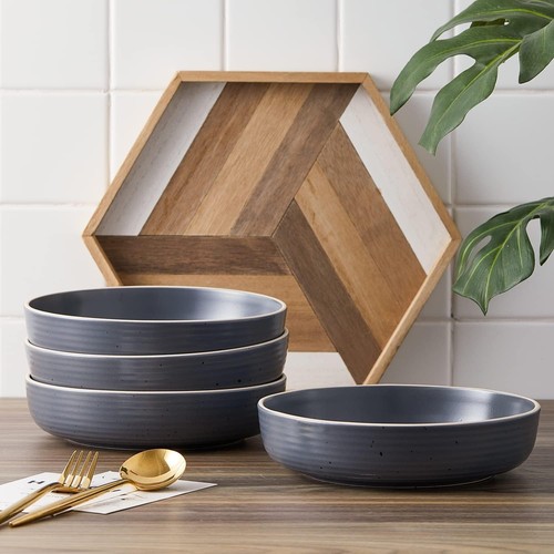 Elevate Dining with Rustic 32-Piece Dinnerware Set - Speckled Charcoal Decor - Picture 9 of 10