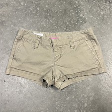 Y2K Hurley Lowrider Low Rise Beige Shorts Women’s Sz 1 Vintage Cute Summer