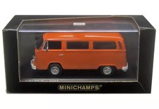 1/43 VW T2 Bus 1972 Orange Diecast with Display Base & Case