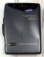 KOSS Portable AM/FM Stereo Radio Cassette Player DBBS Auto Reverse PP111 WORKS