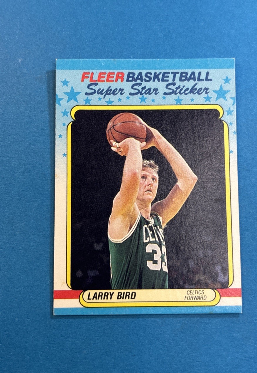 1988 Fleer Basketball Super Star Sticker Larry Bird #2 of 11 Boston Celtics HOF