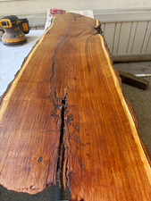 Live Edge Hardwood Wood Slab Board, Natural Edge with Crack Live Edge Wood