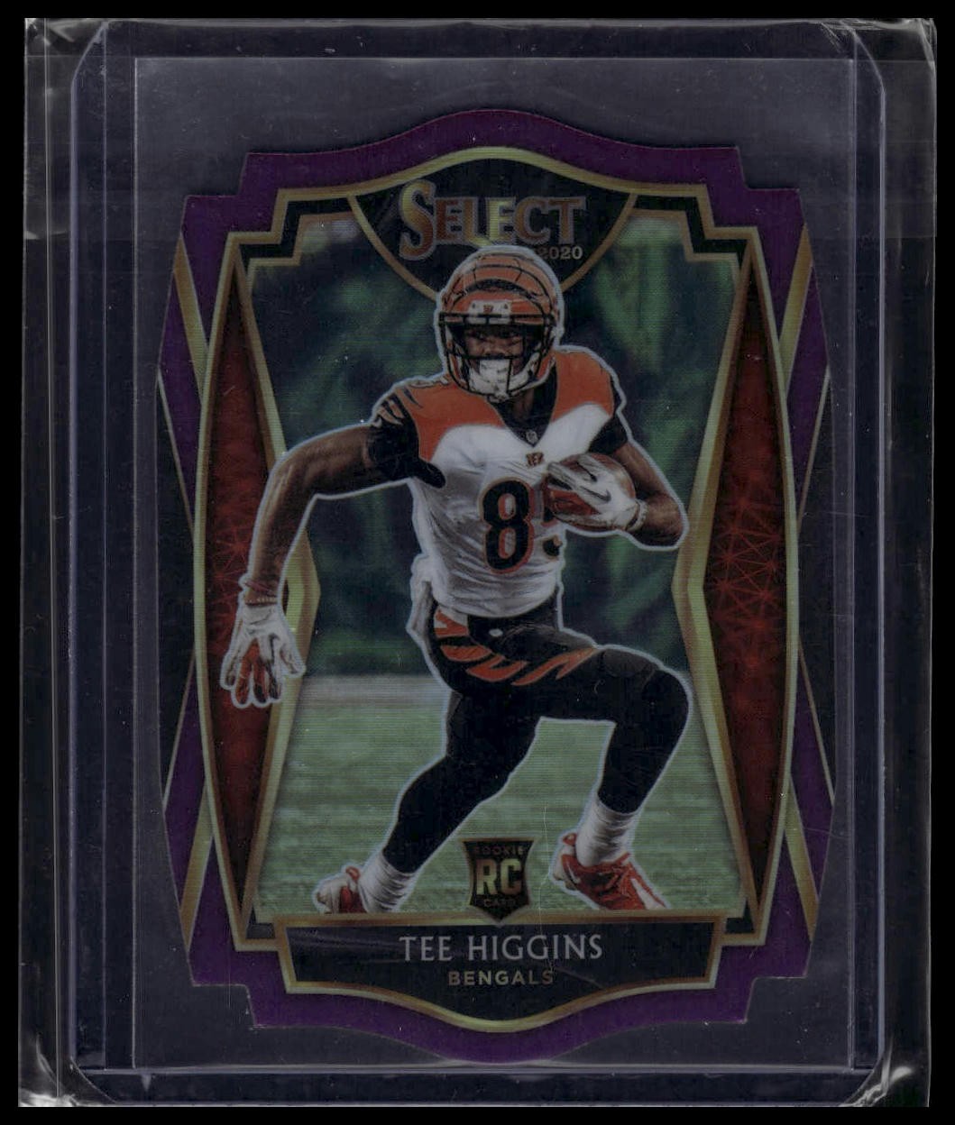 2020 Panini Select #160 Tee Higgins Purple Prizm Die Cut