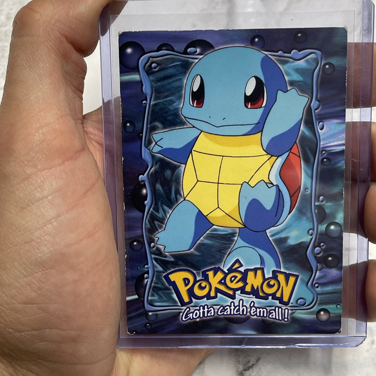 SQUIRTLE - # 07 - TOPPS SERIES E7 OF 12 BLUE LOGO Pokemon Card LP TCG Non Holo