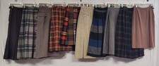 LOT OF 10 VINTAGE WOOL SKIRTS 40s 50s 60s PLAID PLEATED WIGGLE PENCIL MOD PINUP
