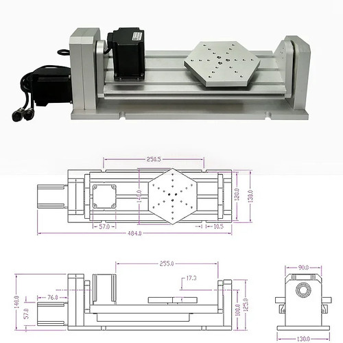 Chuck Rotary AB Axis Plate Disc Type Rotation 12-24V Router Milling Machine  - Picture 6 of 10