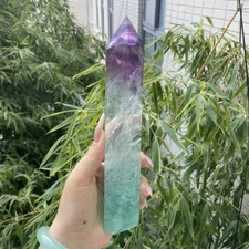 1.7LB 8.7" Natural Watermelon Influorite Tower Obelisk Crystal Quartz Healing