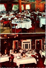 Vintage Postcard Antique Dining Room Set with Wooden Chairs and Table