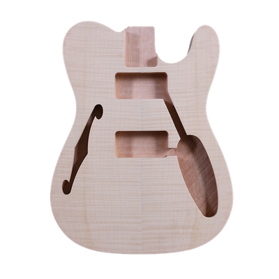 #ad Electric Guitar Body Semi Hollow Mahogany Wood F Hole Style for Build Guitar $75.99