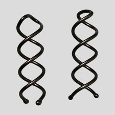 Set of 2 Black Spiral Hair Pins Twister Spin Bobby Pins Secure Bun Updo Styling