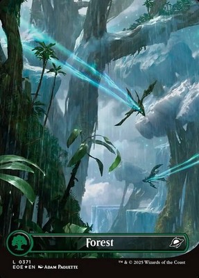 1x Forest (0371) - Galaxy Foil - Borderless MTG - Edge of Eternities - Light Pla