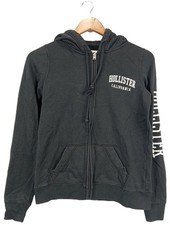 HOLLISTER Felpa con cappuccio Donna Tuta da ginnastica Taglia IT 38 blu-bianco