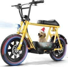 16" Fat Tire Electric Motorcycle S𝘁𝘆𝗹𝗲 Electric Scooter w/ Seat Great Gifts